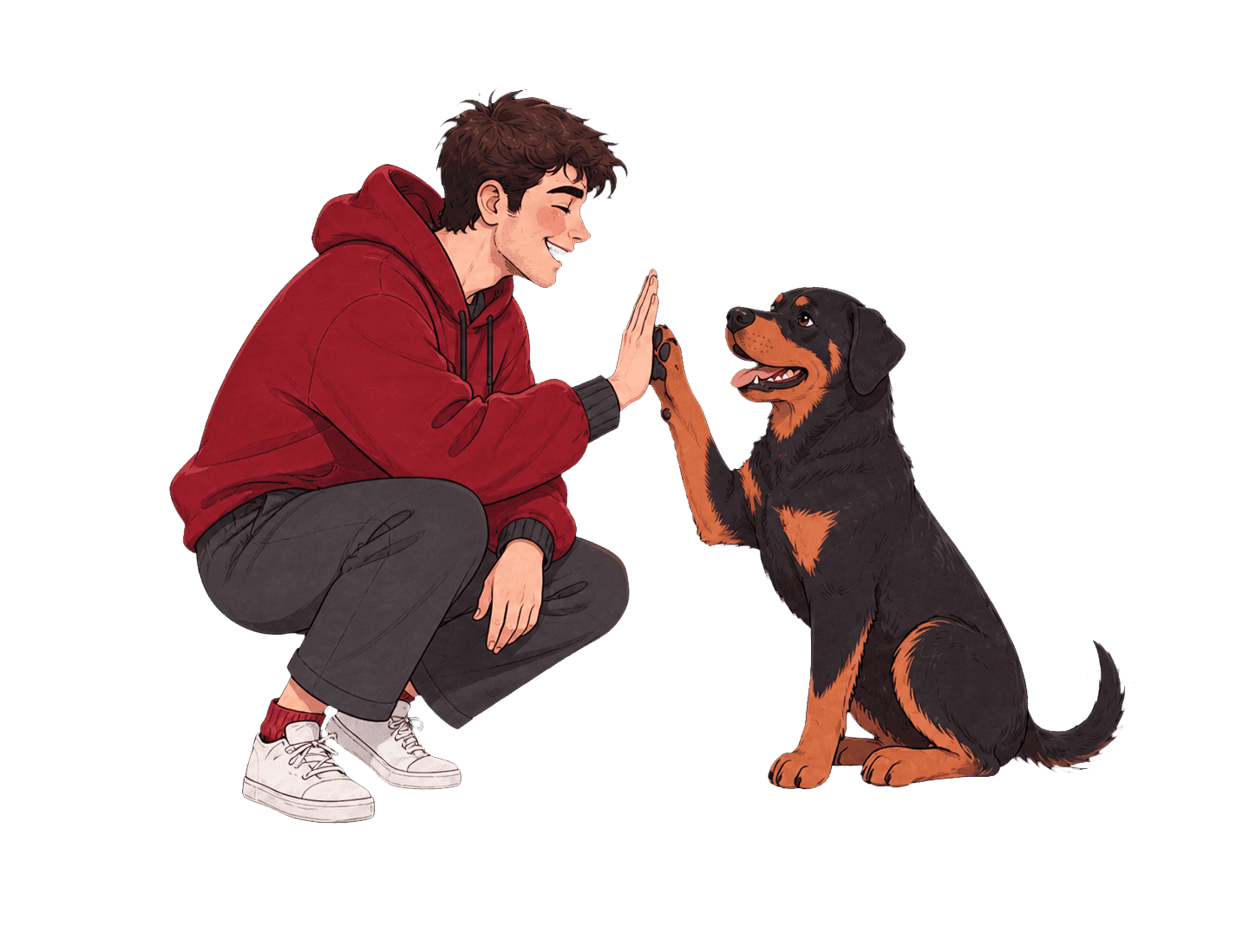 Amal and Luca sharing a high five